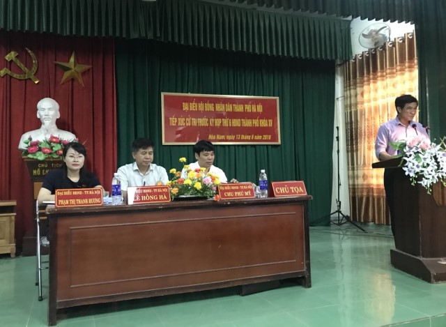 Đại biểu HĐND TP tiếp xúc với cử tri Ứng Hòa, Chương Mỹ, Sơn Tây 